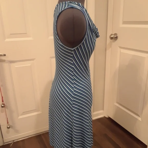 Blue Striped Scoop Dress - Picture 3 of 6